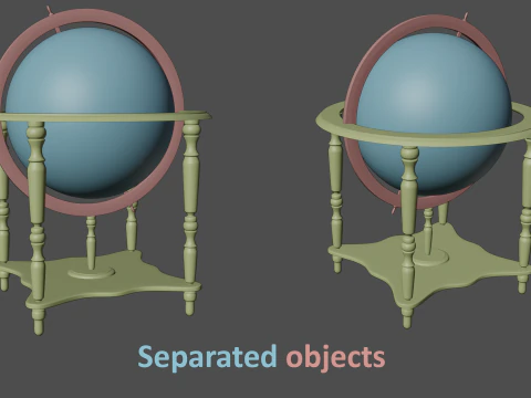 Vintage Floor Globe 3D Model
