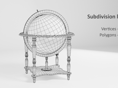 Vintage Floor Globe 3D-Modell