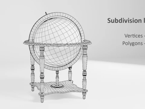 Vintage Floor Globe 3D Model