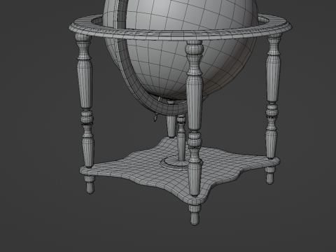 Vintage Floor Globe 3D-Modell