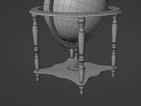 Vintage Floor Globe 3D Model
