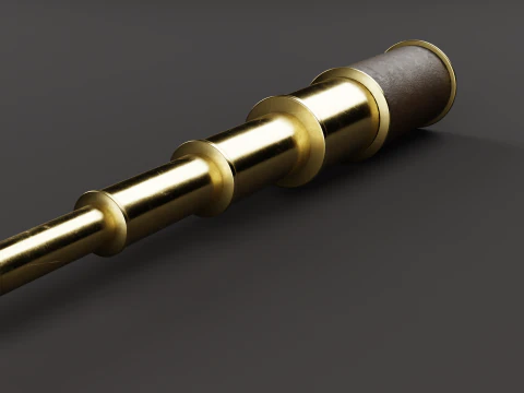 Vintage Brass Spyglass 3D Model