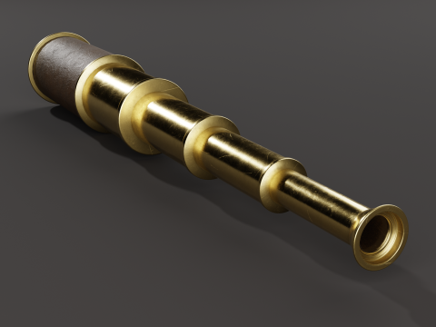Vintage Brass Spyglass 3D 모델