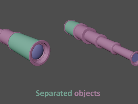 Vintage Brass Spyglass 3D 모델
