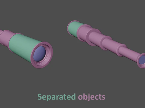 Vintage Brass Spyglass 3D Model