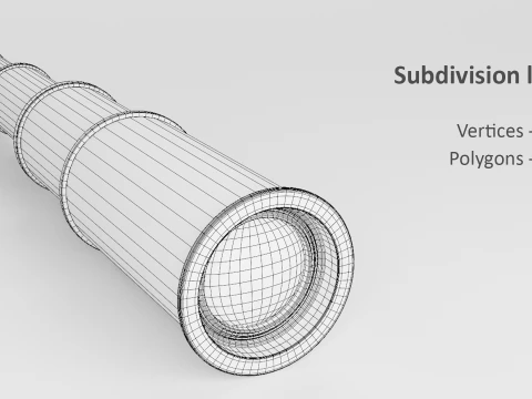 Vintage Brass Spyglass 3D Model