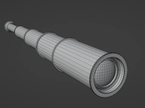 Vintage Brass Spyglass 3D Model