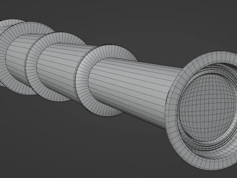 Vintage Brass Spyglass 3D Model