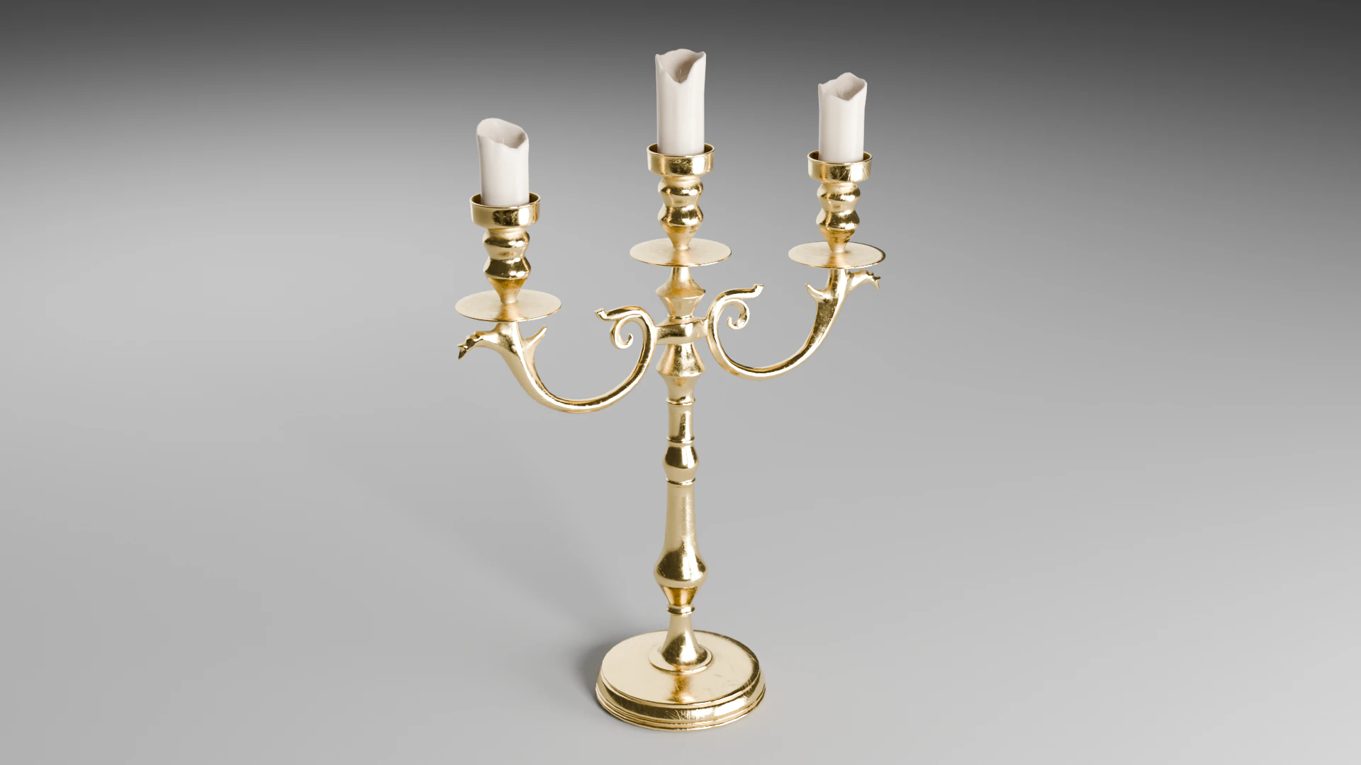 Vintage Candlestick 3D Model .c4d .max .obj .3ds .fbx .stl .blend 