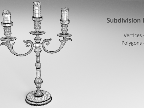 Vintage Candlestick 3D मॉडल