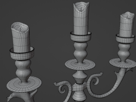 Vintage Candlestick 3D मॉडल