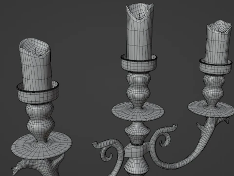 Vintage Candlestick 3D Model