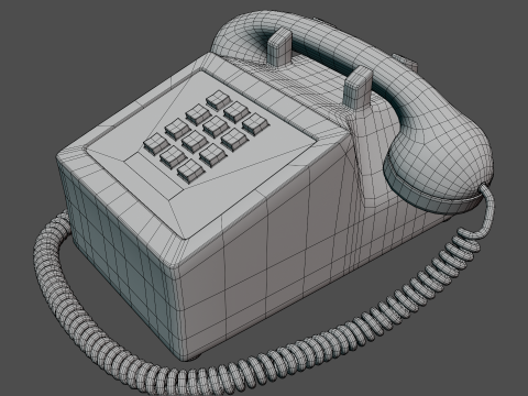 Retro Telephone 3D Model