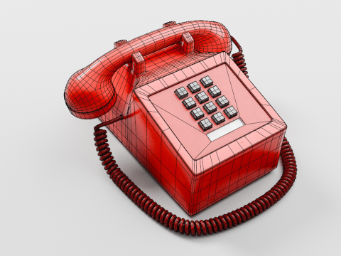 Retro Telephone 3D Model