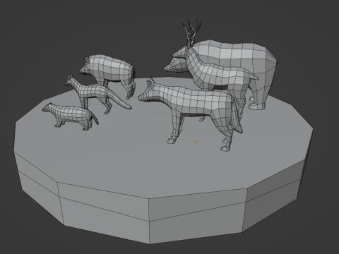 Lowpoly stylized Forest animals pack Modello 3D