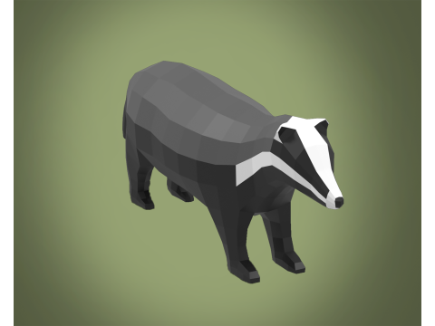 Stylized lowpoly BADGER 3Dモデル