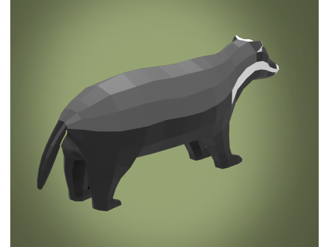 Stylized lowpoly BADGER 3Dモデル