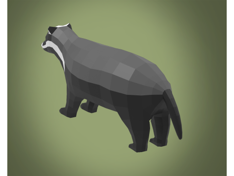 Stylized lowpoly BADGER 3Dモデル