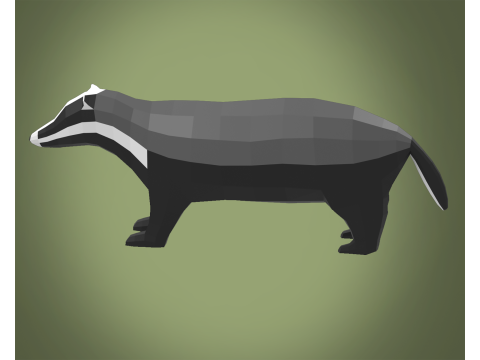 Stylized lowpoly BADGER 3Dモデル