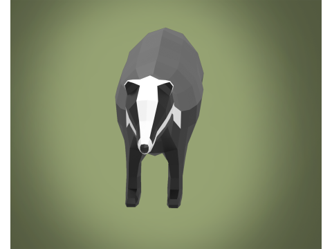 Stylized lowpoly BADGER 3Dモデル