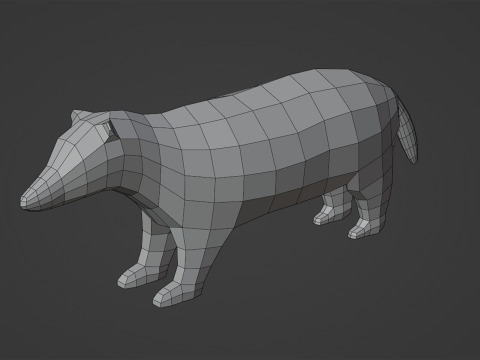 Stylized lowpoly BADGER 3Dモデル