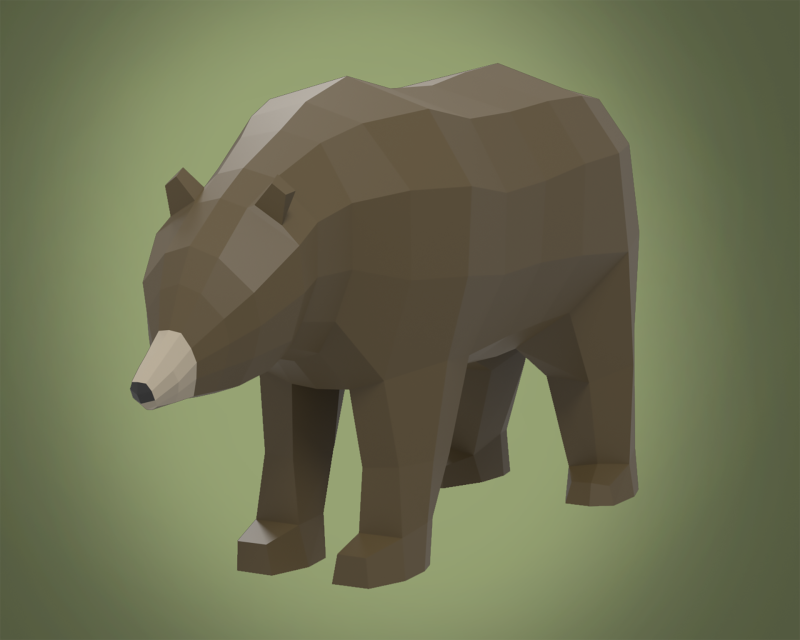 Stylized lowpoly BEAR 3D मॉडल .c4d .max .obj .3ds .fbx .stl .blend 