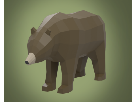Stylized lowpoly BEAR 3D Model