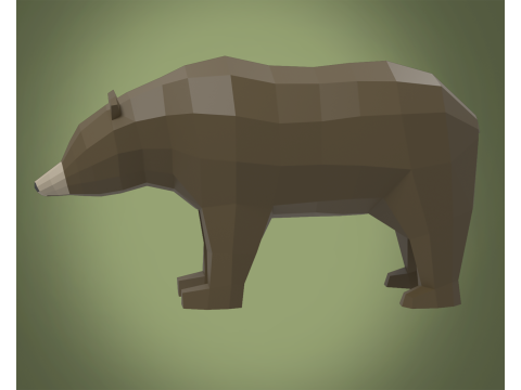 Stylized lowpoly BEAR 3D मॉडल
