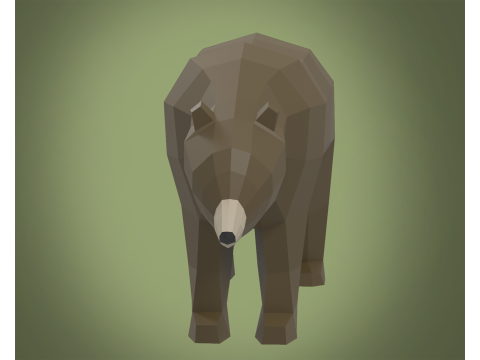 Stylized lowpoly BEAR 3D मॉडल