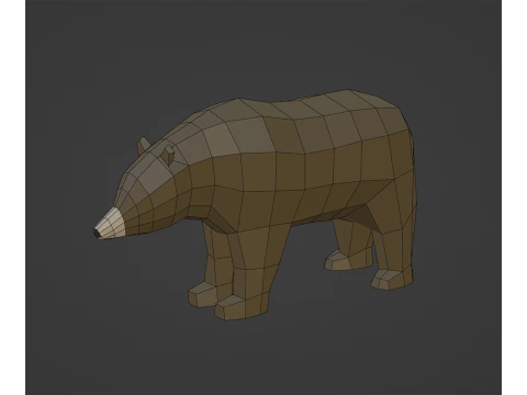 ORSO lowpoly stilizzato Modello 3D