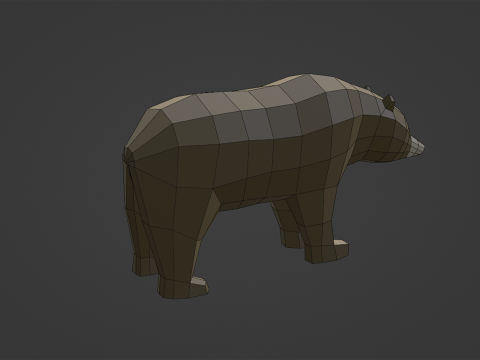 Stylized lowpoly BEAR 3D मॉडल
