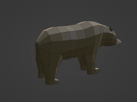 ORSO lowpoly stilizzato Modello 3D