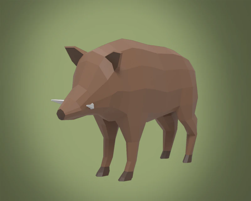 CINGHIALE stilizzato lowpoly Modello 3D .c4d .max .obj .3ds .fbx .stl .blend