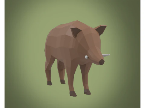 CINGHIALE stilizzato lowpoly Modello 3D