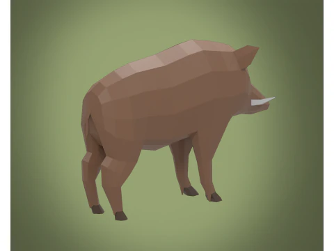CINGHIALE stilizzato lowpoly Modello 3D