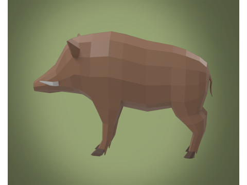 Stylized lowpoly BOAR 3D 模型
