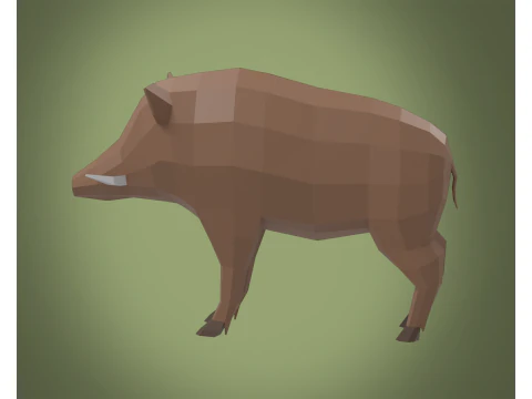 CINGHIALE stilizzato lowpoly Modello 3D