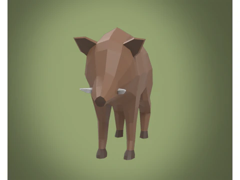CINGHIALE stilizzato lowpoly Modello 3D