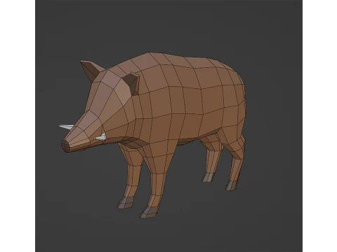 CINGHIALE stilizzato lowpoly Modello 3D