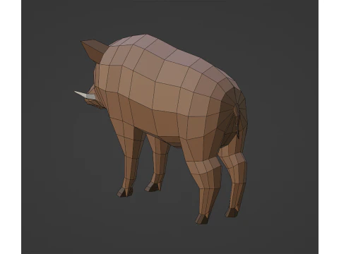 CINGHIALE stilizzato lowpoly Modello 3D