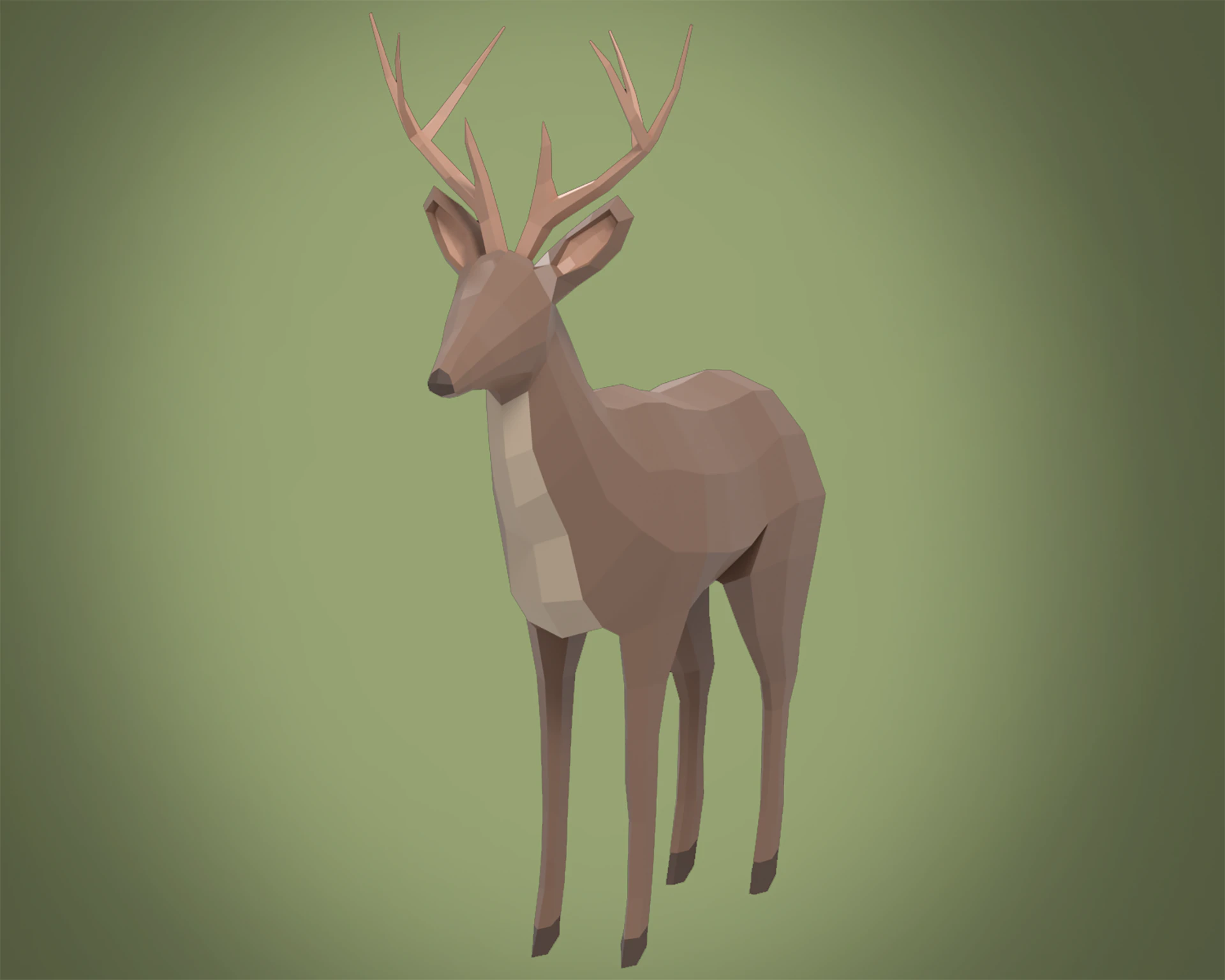 Stylized lowpoly DEER 3D Model .c4d .max .obj .3ds .fbx .stl .blend 