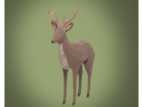Stylized lowpoly DEER 3D Model