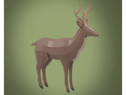 Stylized lowpoly DEER 3D Модель