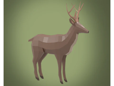 Stylized lowpoly DEER 3D Model