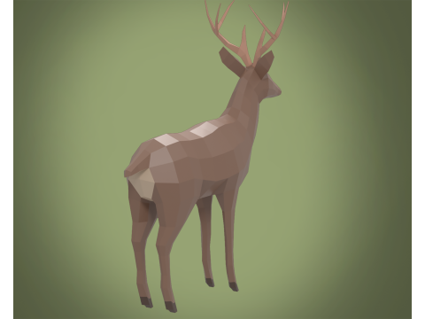 Stylized lowpoly DEER 3D Модель