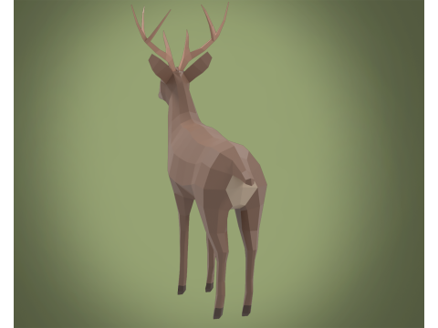 Stylized lowpoly DEER 3D Модель