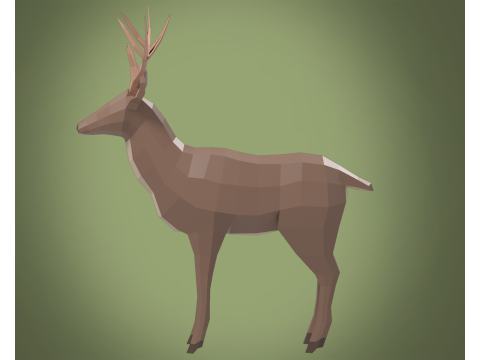 Stylized lowpoly DEER 3D Модель