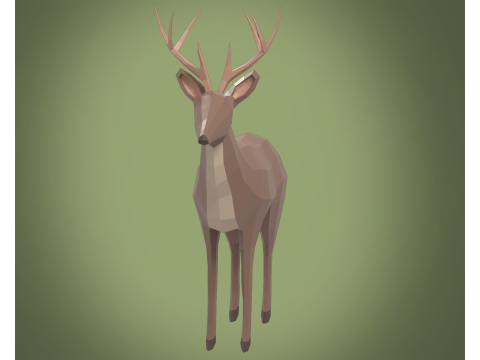 Stylized lowpoly DEER 3D Модель