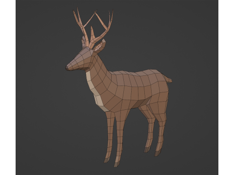 Stylized lowpoly DEER 3D Модель