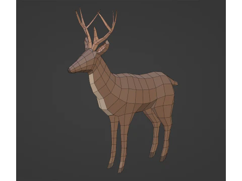 Stylized lowpoly DEER 3D Model